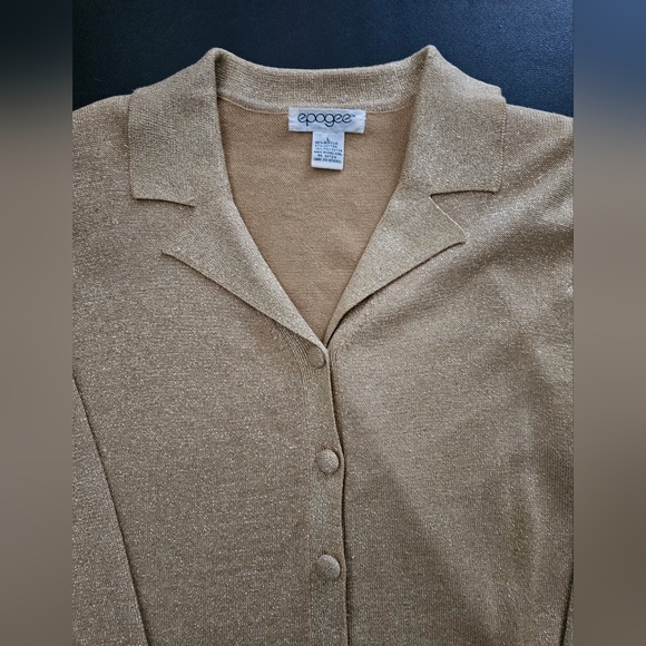 Vintage - Gold Threaded Epogee Cardigan Sweater - NWOT - Size L - Picture 6 of 9